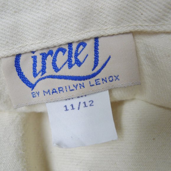 90s Circle T by Marilyn Lenox Western wear off-white denim pencil skirt